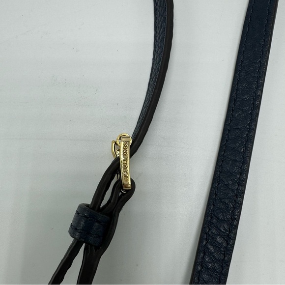 Michael Kors Fulton Crossbody Bag Dark Blue Leather Purse - Picture 13 of 15